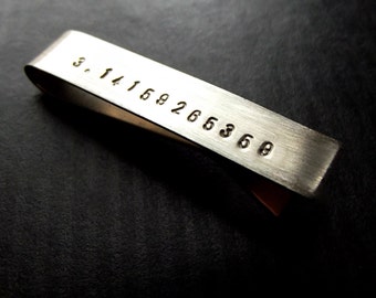 Tie Bar -Pi - 3.14159265359 - Nickel