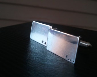 cufflinks - Sterling Silver - Custom Text - Great Groomsmen gift