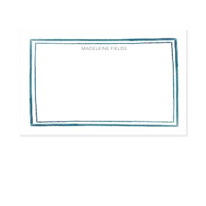 Set platte kaarten met dubbele blauwe rand
