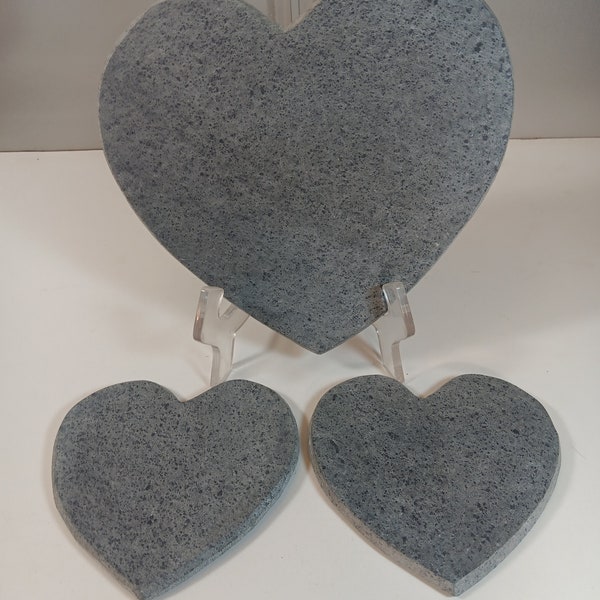 Heart Soapstone Trays set of 3