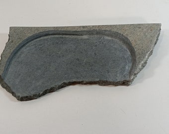 Soapstone tray with live ( rustic) edge.