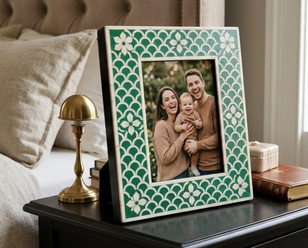 Unique Picture Frame Inlay Handmade Bone Inlay Photo Frame - Floral Pattern Picture Frame - Etsy