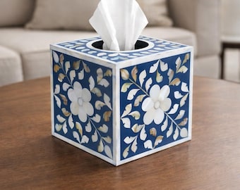 Caja de papel tisú decorativa hecha a mano en la India