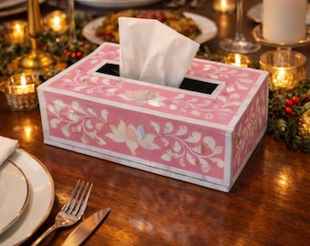 Copertura per scatola fazzoletti in madreperla realizzata a mano