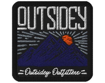 Outsidey Embroidered Patch | Mountain Design Iron On Patch