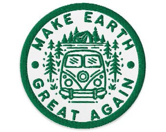Earth Embroidered Patch | Iron On Sew On, Eco-Friendly