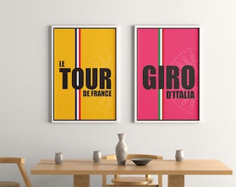 Set di poster del Tour de France e del Giro d'Italia: arte ciclistica (download digitale)