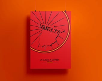 Poster La Vuelta A Espana: wielerkunstprint (digitale download)