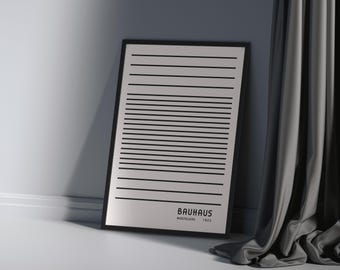 Bauhaus Black Lines Poster: Minimalist Wall Art (Digital Download)