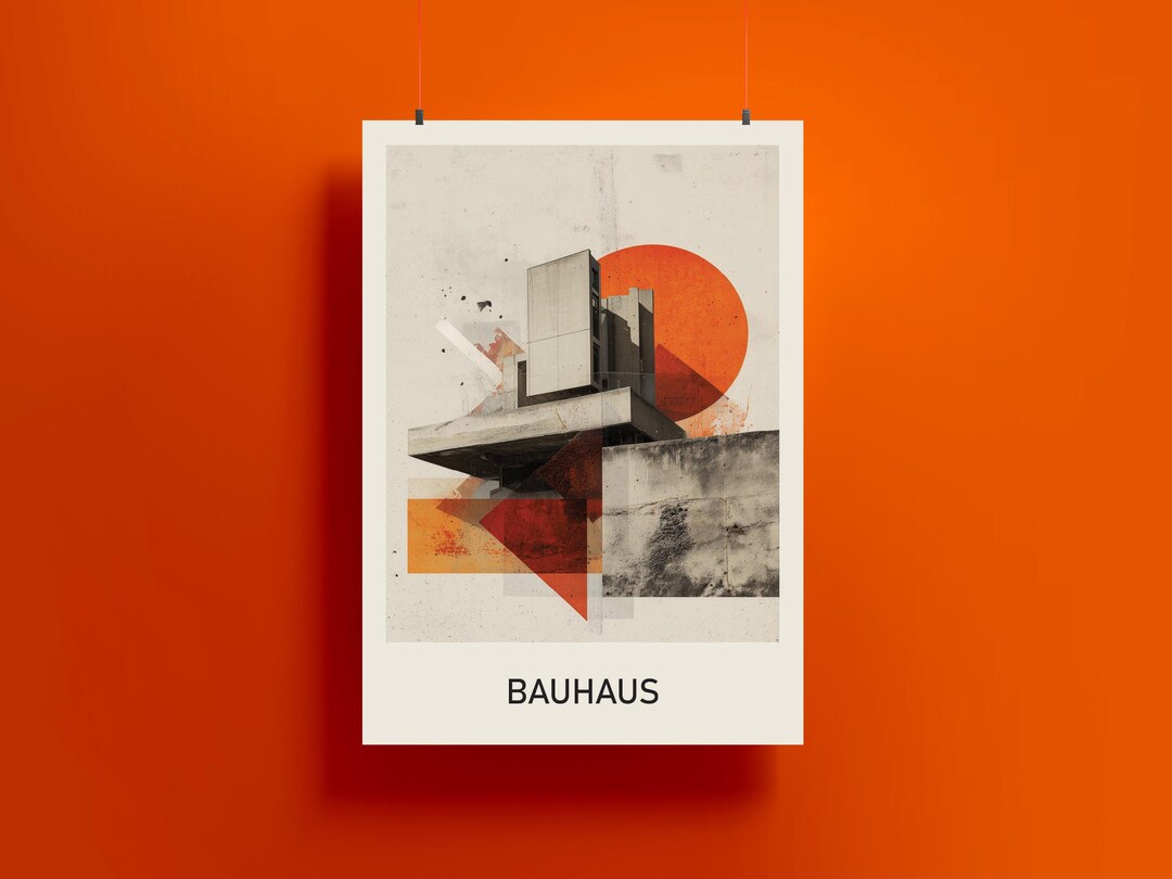 Bauhaus Architecture Poster | Modernist Geometric Wall Art | Brutalist ...