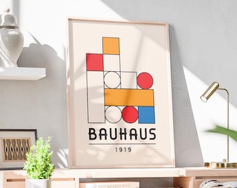 Bauhaus Geometric Art Print: Abstract Wall Decor (Digital Download)