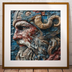 Nordic God Odin Art Print: Viking Mythology Poster (Digital Download)