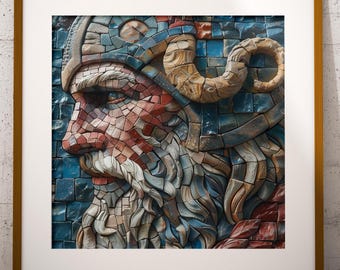 Nordic God Odin Art Print: Viking Mythology Poster (Digital Download)