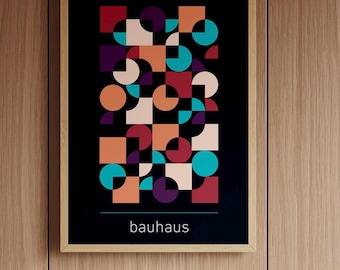 Bauhaus Geometric Art Print: Mid-Century Modern Wall Decor (Digital Download)