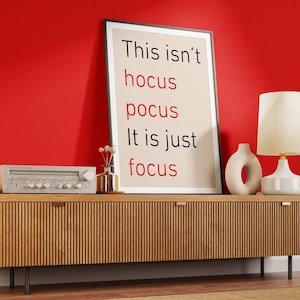 Just Focus Poster, Focus Quote Poster, Focus Wall Art Prints, Minimalist Print, Office Decor Gift, , Stay Focused, Motivational Quote