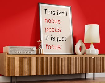 Focus Quote Poster: Minimalist Office Decor (Digital Download)