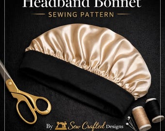 Patron de couture bandeau bonnet | Meilleures ventes | Bonnet en satin PDF | Adapté aux débutants | Coudre des motifs artisanaux
