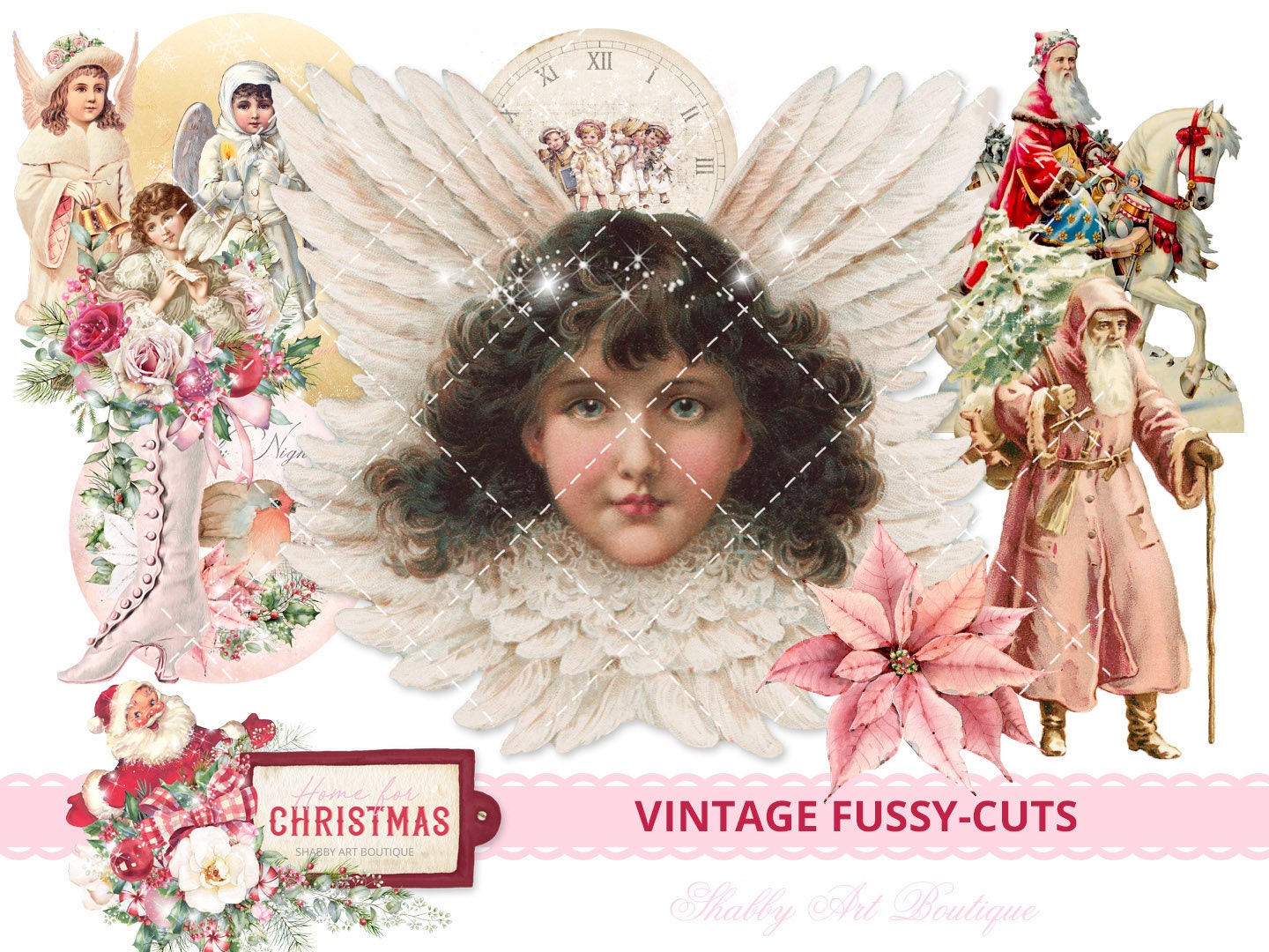 Home for Christmas Collection Vintage Fussycuts Kit A4 & Etsy