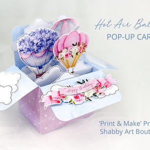 Print & Make ~ Heißluftballon Pop-up Karte (A4 und Letter Größe)