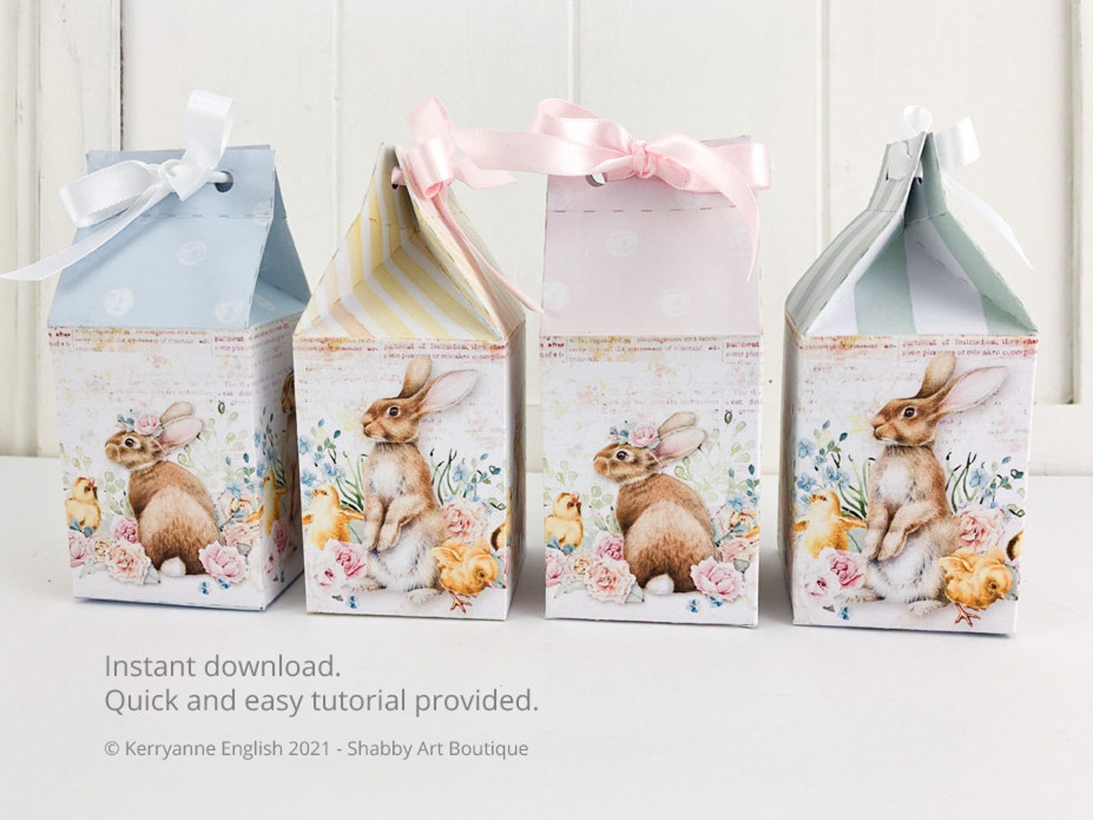 Easter Bunny Mini Milk Carton Gift Box Etsy