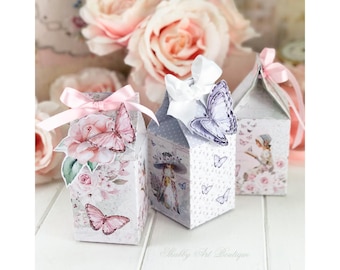 Print & Make project ~ Field of Flowers Mini Milk Carton Gift Boxes