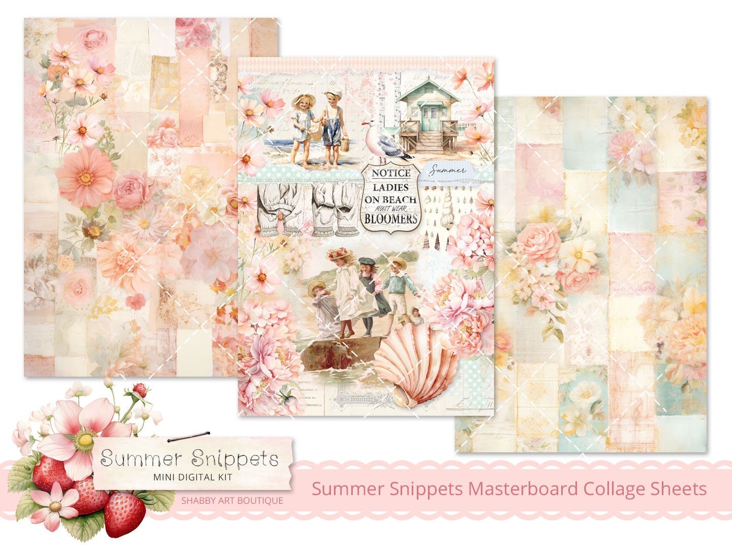 Summer Snippets Mini Digital Kit ~ Letter Size (USA & Canada) - Etsy
