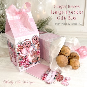 Imprima y haga: Caja de regalo de galletas grande Ginger Kisses (tamaño A4 y Carta)