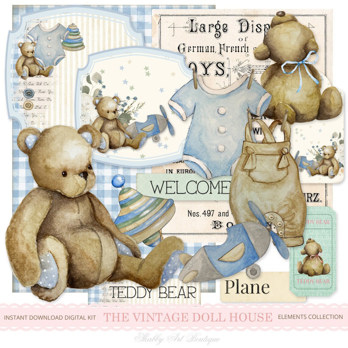 A4 the Vintage Doll House Digital Kit Etsy