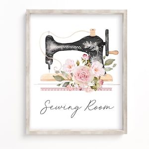 Sewing Room 8&quot; x 10&quot; Printable Art - Instant Download - Shabby Chic Art