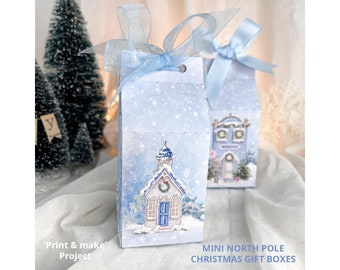 Print & Make: Mini North Pole Christmas Gift Boxes (A4 and letter size files)