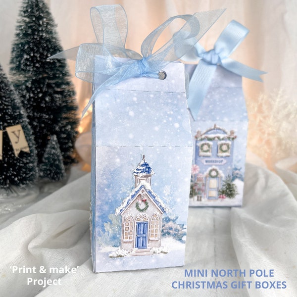 Print & Make: Mini North Pole Christmas Gift Boxes (A4 and letter size files)