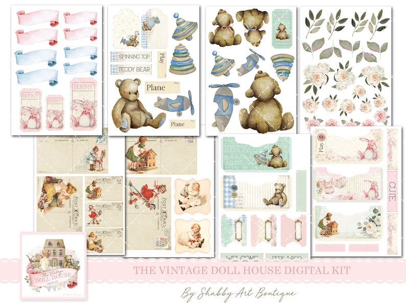 A4 the Vintage Doll House Digital Kit Etsy