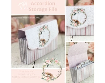 Print & Make Project: Shabby Cottage Garden Accordion File