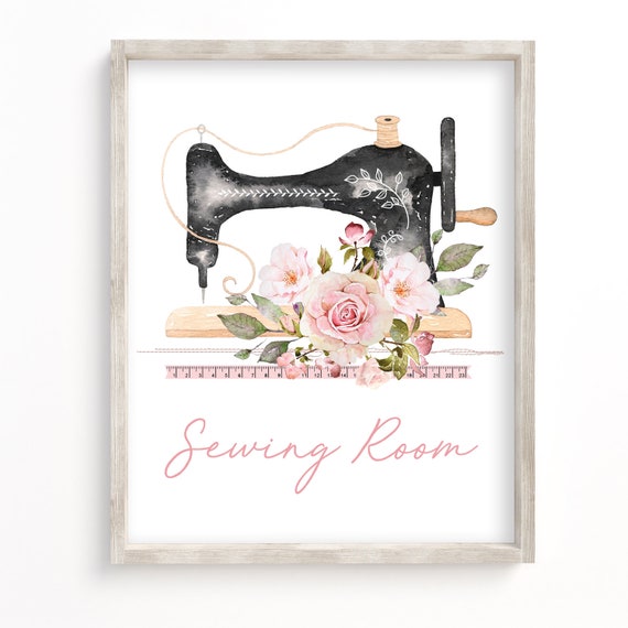 Sewing Room 8" x 10" Printable Art - Instant Download - Shabby Chic Art