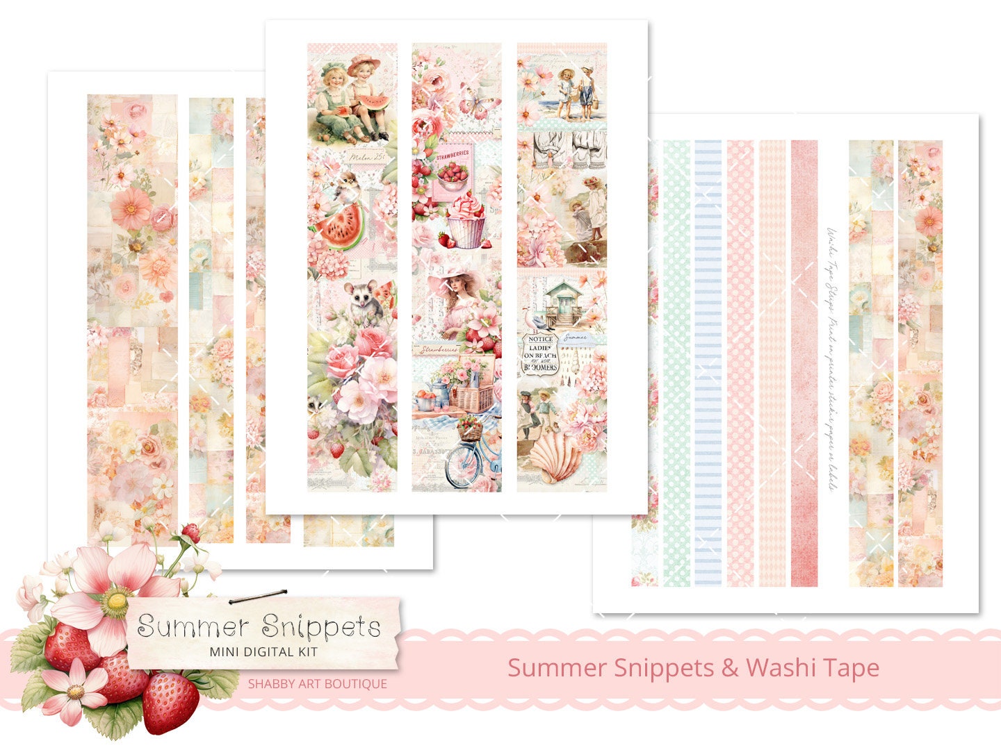 Summer Snippets Mini Digital Kit ~ A4 Paper Size - Etsy