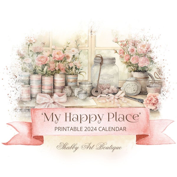 My Happy Place 2024 Printable Calendar (A4 & Letter)