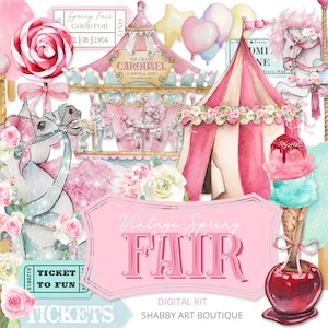 Carta (EE.UU.) ~ Kit digital Vintage Spring Fair
