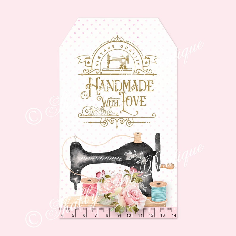 Printable Sewing Handmade Tag Digital download instant | Etsy