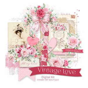 Lettre (USA) ~ kit numérique Love vintage