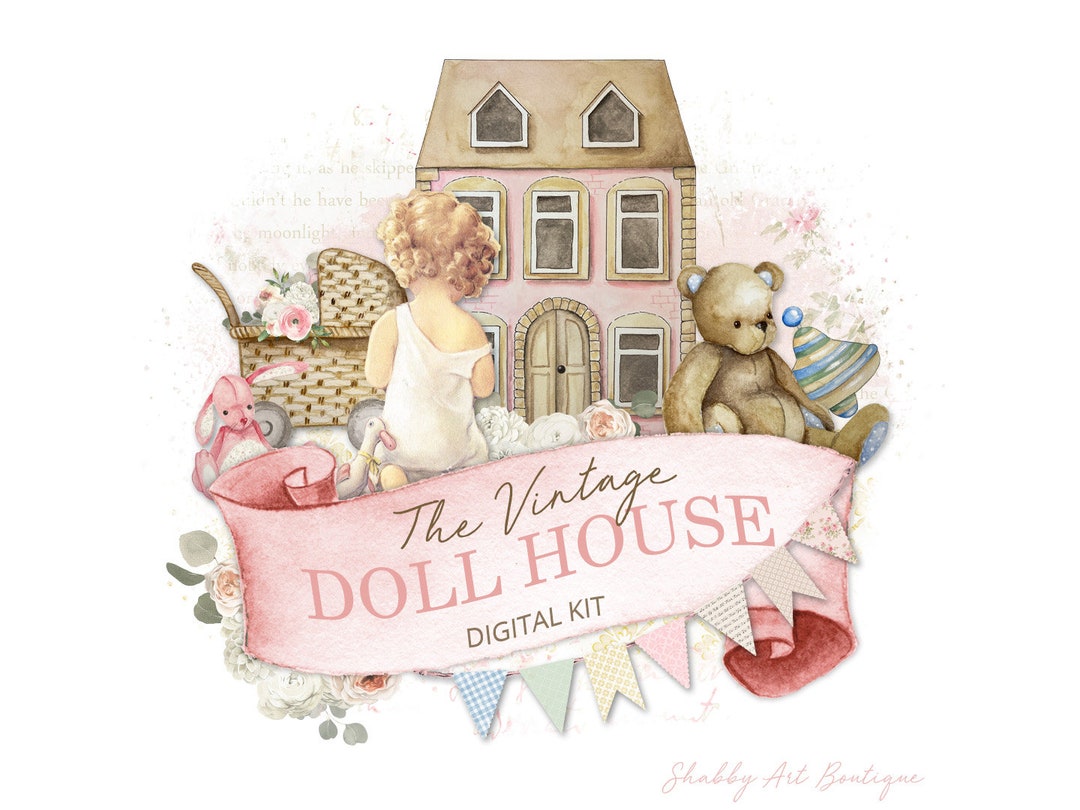 A4 the Vintage Doll House Digital Kit Etsy