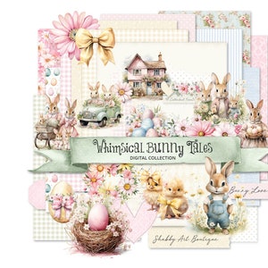 Carta (EE. UU. y Canadá) - Kit digital Whimsical Bunny Tales
