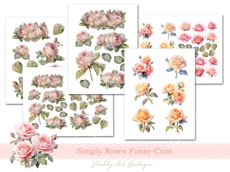 Simply Roses Fussy-cuts ~ (A4 and Letter) - Etsy