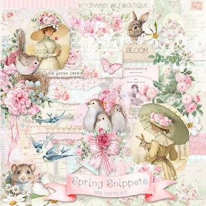 Spring Snippets Mini Digital Kit ~ Papel tamaño carta para EE. UU.