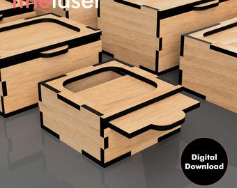9X Slider Box SVG, Sliding Lid Box Bundle, Glowforge File, Laser Cut Files, Digital Download DXF