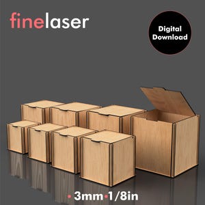 Flip Top Box Svg Laser Cutting Files, Laser Cut Boxes, Glowforge File, Digital Download DXF SVG