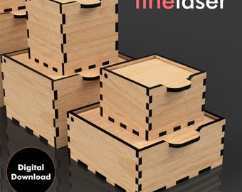 8X Laser Cut Box SVG, Storage Box Bundle, Glowforge File, Digital Download DXF PDF