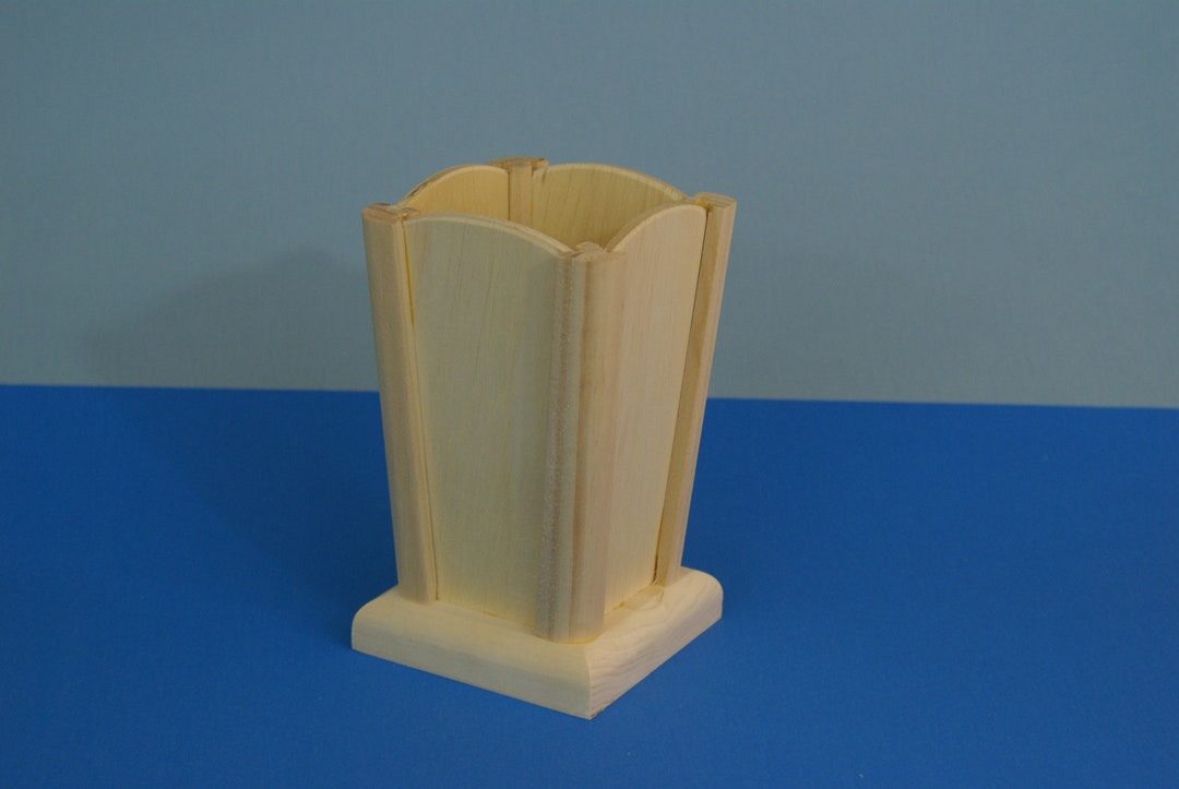 Natural Wood Vase, Unfinished Wood Vase for Floral Arrangement, Vase