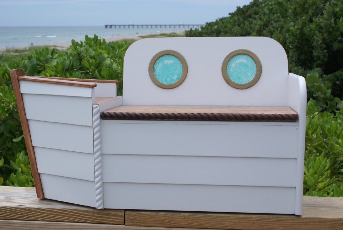 Nautical Decor Chest Wooden Chest Coastal Decor Toy Box Etsy UK