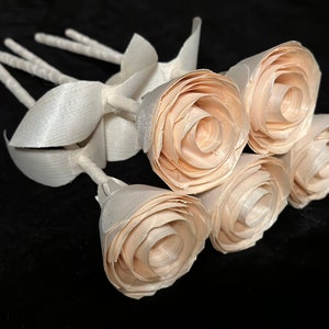 Handmade Wood Roses, 5th Wedding Anniversary wood roses, Rustic floral arrangement, Minimalistic Valentines Day, flower arrangement, image 8