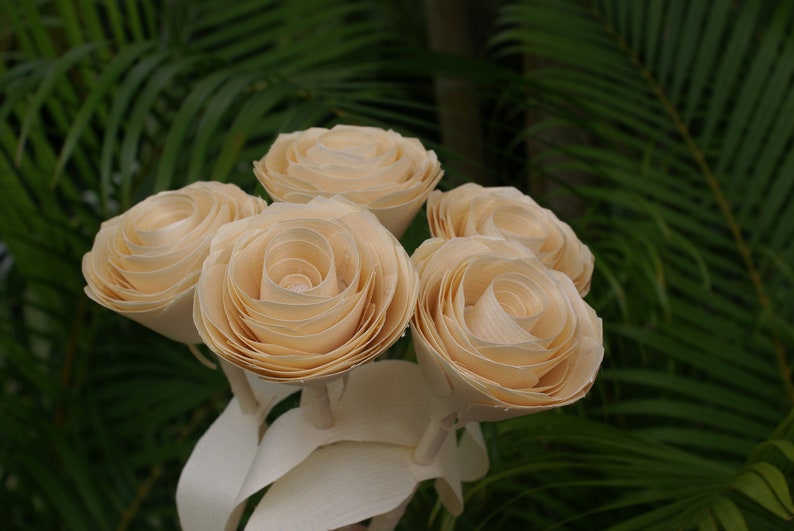 Handmade Wood Roses, 5th Wedding Anniversary wood roses, Rustic floral arrangement, Minimalistic Valentines Day, flower arrangement, image 10